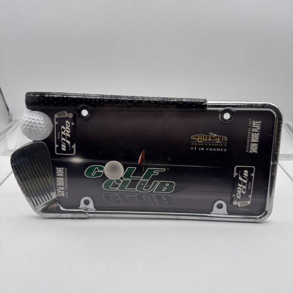 Sealed Cruiser Accessories License Plate Frame Golf Club Chrome/Painted 19509